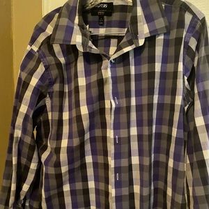 Plaid purple apt 9 stretch slim dress shirt